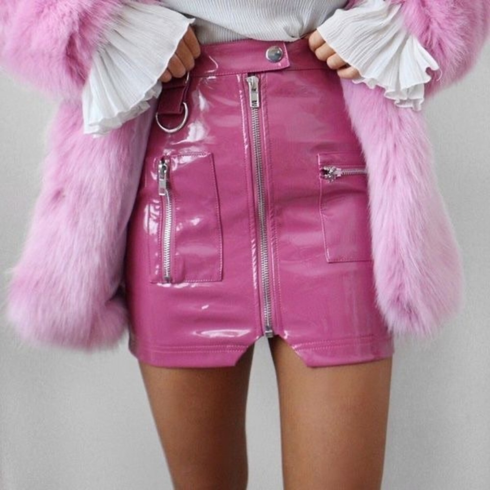 NEW pink leather skirt 💖